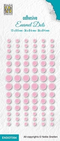 Nellie Snellen Enamel dots Baby pink 12x8, 36x6 og 36x4mm